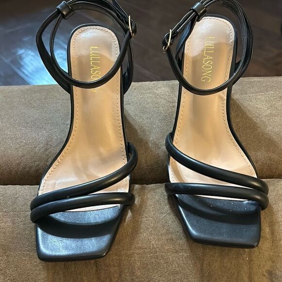 Lullasong Womens Open Toe Strappy Chunky Heeled Sexy Dress Party Shoes - Picture 2 of 10